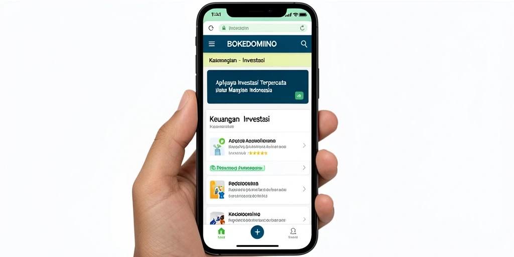 Antarmuka aplikasi BOKEDOMINO yang sederhana dan menarik untuk investasi.