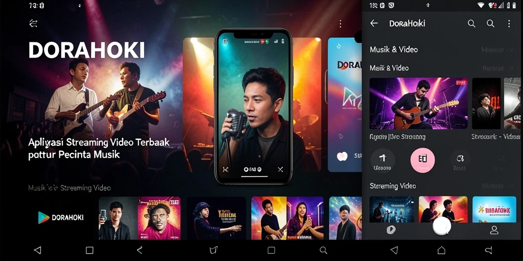 Antarmuka DORAHOKI yang menawan untuk streaming video musik.