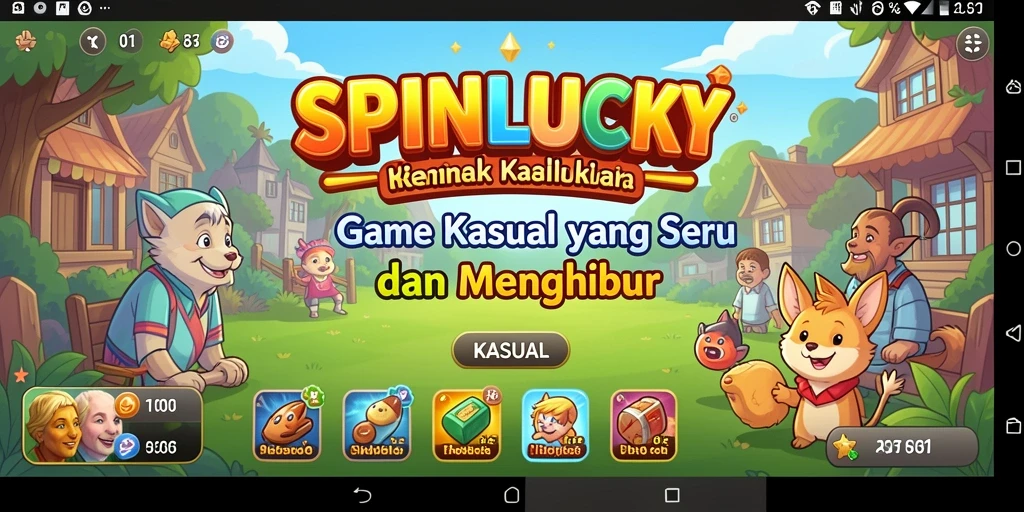Antarmuka menarik dan penuh warna dari SPINLUCKY.