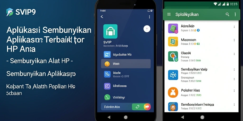 Tampilan antarmuka modern dari aplikasi SVIP9 untuk menyembunyikan aplikasi.