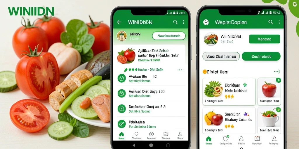 Tampilan antarmuka aplikasi WINIDN yang memudahkan akses informasi diet sehat.